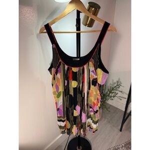 Bisou Bisou Maternity dress large pleated modernist midcentury tank flattering L